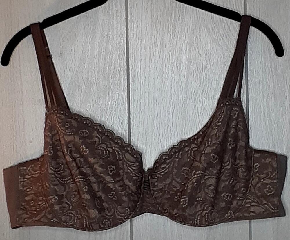Soma Enticing Lift Balconet Bra 40C Taupe Color Lace on Front Adjustable Straps